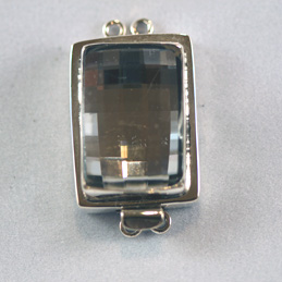 Findings > Sterling Silver > Clasps > Swarovski Clasps > 4584 - Rectangle Checkerboard > Plain - 2 strands