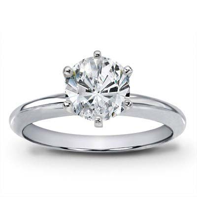 Gold & Platinum Jewelry > 14K White Gold > 14K White Gold Rings > Round Solitaire > 6 Prong Setting