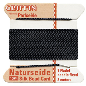 Stringing Material, Tools & Watch Batteries > Beading Material > Griffin Cards - Silk > Black