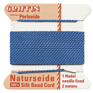 Stringing Material, Tools & Watch Batteries > Beading Material > Griffin Cards - Silk > Blue