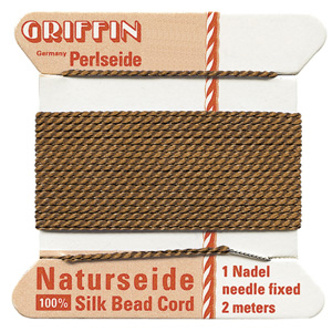 Stringing Material, Tools & Watch Batteries > Beading Material > Griffin Cards - Silk > Brown