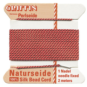 Stringing Material, Tools & Watch Batteries > Beading Material > Griffin Cards - Silk > Coral