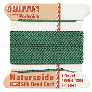 Stringing Material, Tools & Watch Batteries > Beading Material > Griffin Cards - Silk > Medium Green