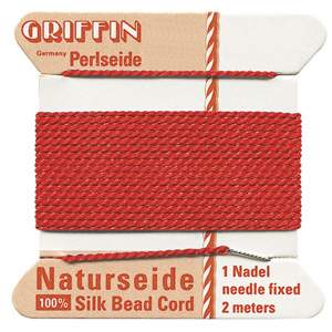 Stringing Material, Tools & Watch Batteries > Beading Material > Griffin Cards - Silk > Red