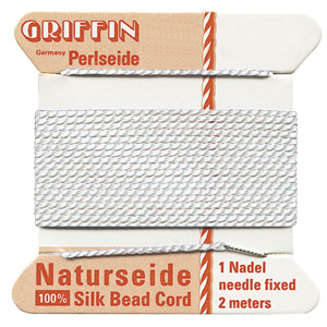 Stringing Material, Tools & Watch Batteries > Beading Material > Griffin Cards - Silk > White