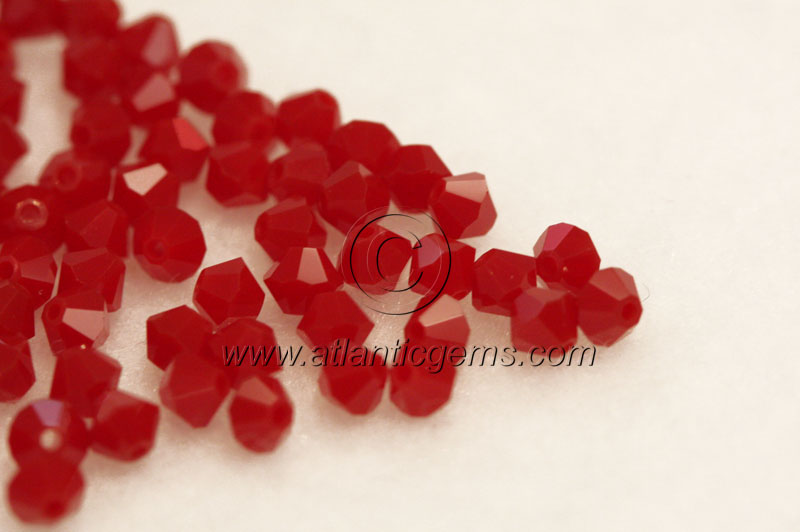 5301 - Swarovski Bicone Bead - 8mm - Dark Red Coral | Atlantic Gems